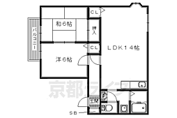 リバーランドジョイF棟 2LDKの間取図画像