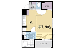 ウィスタリアII 1Kの間取図画像