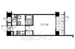 APEX京都御所西 1Kの間取図画像