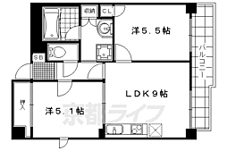 アイムマンション西院 2LDKの間取図画像