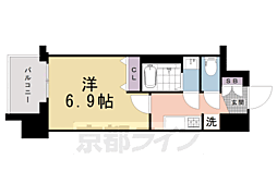 京都市上京区長門町マンション 1Kの間取図画像