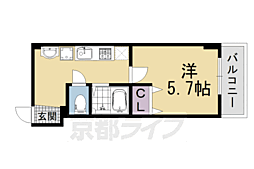 T'sCasa御幸町 1Kの間取図画像