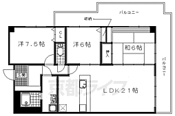 ライオンズマンション京都淀第2 3LDKの間取図画像
