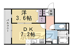 仮)伏見区桃山レジデンス 新築工事 1DKの間取図画像