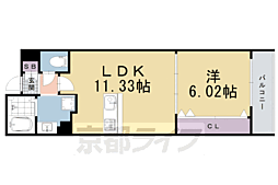 間之町御池レジデンス 1LDKの間取図画像