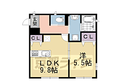 LACINEfeuille 1LDKの間取図画像