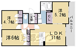 パインフィールド洛西 3LDKの間取図画像