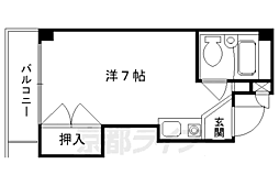 シエール西の京 ワンルームの間取図画像