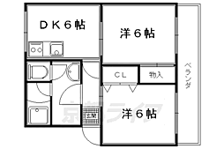 コトウォール夷川壱番館 2DKの間取図画像