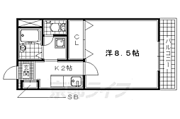 アメニティ里 1Kの間取図画像