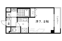 イクスピリオド五条 1Kの間取図画像