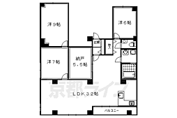 御池ロイヤルマンション 3SLDKの間取図画像