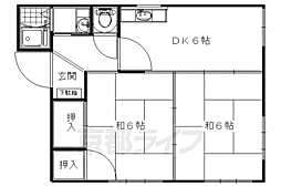 三樹ハウス 2DKの間取図画像