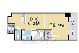 アンシャンテ 1DKの間取図画像