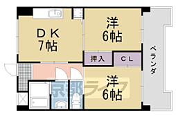 メロディータカノ 2DKの間取図画像