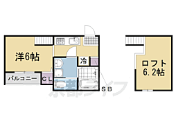 The Lotus Court 墨染 1Kの間取図画像