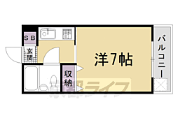 ハイクラスコーポ五条 1Kの間取図画像