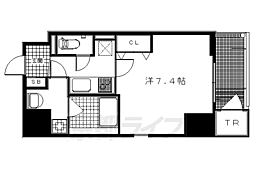 クリスタルグランツ京都御所西 1Kの間取図画像