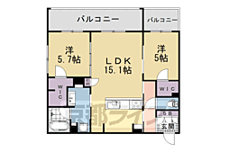 シャーメゾン ブルーム 楠葉 2LDKの間取図画像