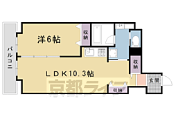 カーサ花車 1DKの間取図画像