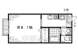 セピアコート 1Kの間取図画像