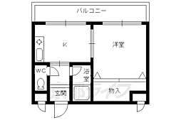 KINDEN 1DKの間取図画像