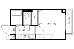パープルクラウド 1Kの間取図画像