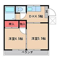 コーポ立川 201 ｜ 茨城県土浦市荒川沖東３丁目（賃貸アパート2K・2階・31.33㎡） その2