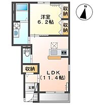 アプリカス　ヴェント  ｜ 茨城県つくば市下広岡（賃貸アパート1LDK・1階・45.14㎡） その2