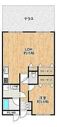 ダイナコート赤坂南 1LDKの間取図画像