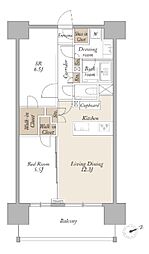 東京メトロ丸ノ内線 新宿御苑前駅 徒歩6分の賃貸マンション 5階1SLDKの間取り