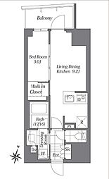 東京メトロ半蔵門線 半蔵門駅 徒歩3分の賃貸マンション 10階1LDKの間取り