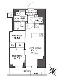 BluRock後楽園 2LDKの間取図画像
