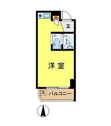 トップ江戸川橋No.1 ワンルームの間取図画像