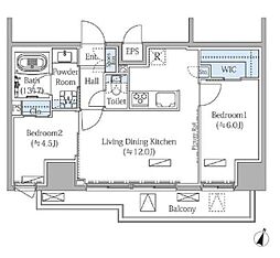MODIER BUNKYO MEJIRODAI 2LDKの間取図画像