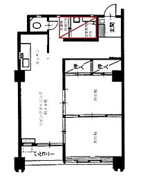 升本マンション升本ビル 2LDKの間取図画像