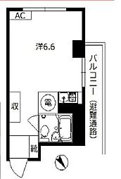 生泉市ヶ谷ビル ワンルームの間取図画像