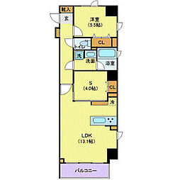 REVE半蔵門 1SLDKの間取図画像