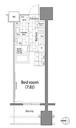 パークハビオ平河町 1Kの間取図画像