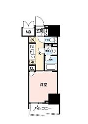 ロイジェントパークス四ッ谷 1Kの間取図画像