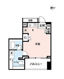 プライムアーバン四谷外苑東 ワンルームの間取図画像