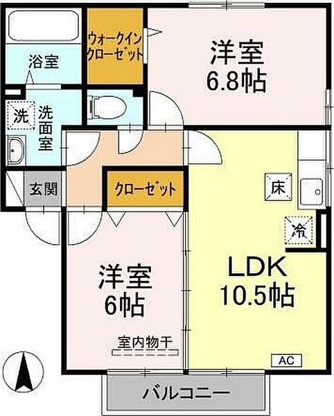 プラザ・シャルム　Ａ棟 102｜徳島県徳島市川内町北原(賃貸アパート2LDK・1階・55.44㎡)の写真 その2