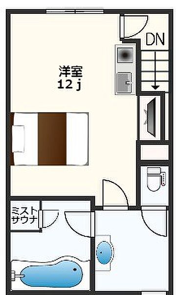 サニースクエアP-1 206｜徳島県徳島市南二軒屋町西山(賃貸アパート1R・2階・46.00㎡)の写真 その2