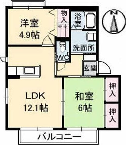 シャーメゾン　ラヴィ　Ｄ棟 201｜徳島県徳島市国府町和田字表(賃貸アパート2LDK・2階・54.07㎡)の写真 その2