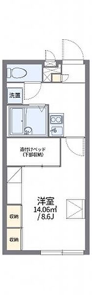 レオパレスカトレア 206｜徳島県徳島市北矢三町4丁目(賃貸アパート1K・2階・23.18㎡)の写真 その2