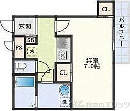大阪市東淀川区柴島2丁目マンション 1Kの間取図画像