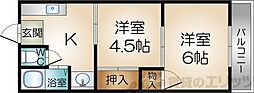 田畑マンションA棟 2Kの間取図画像