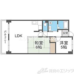 パルティール南が丘 2LDKの間取図画像