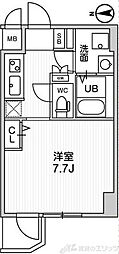 ラドゥセール江坂2 1Kの間取図画像