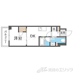 ザ・パークハビオ同心 1DKの間取図画像